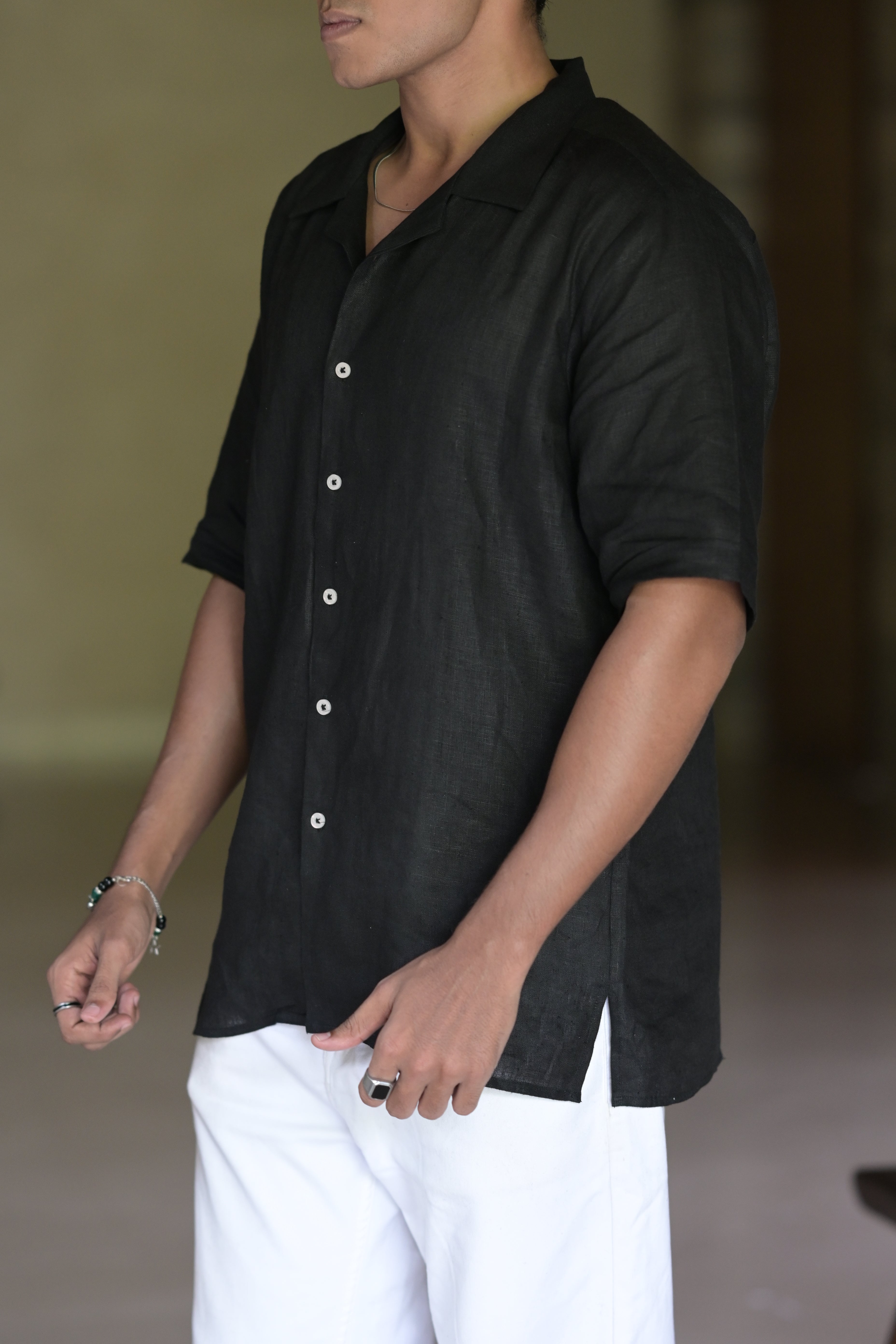 Leo Linen Shirt - Black