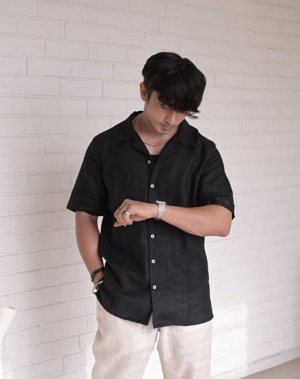 Leo Linen Shirt - Black