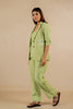 Diane Linen Blazer with Welt Pockets - Algae Green