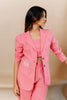 Diane Linen Blazer with Welt Pockets - Flamingo Pink