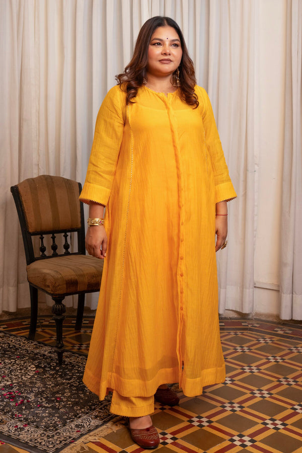 Champa Tui Kurta set - kesariya peela