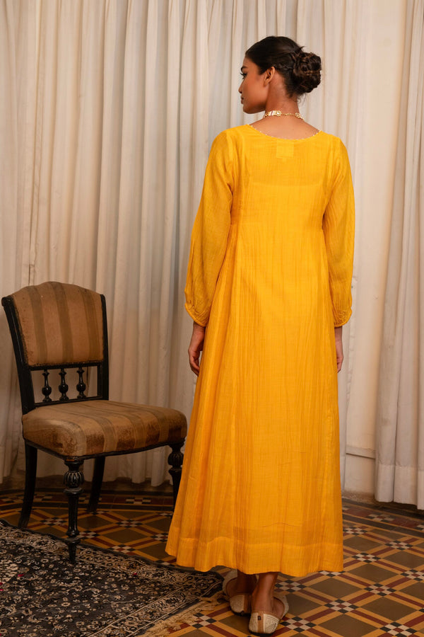 "Saaras" Dress- kesariya peela