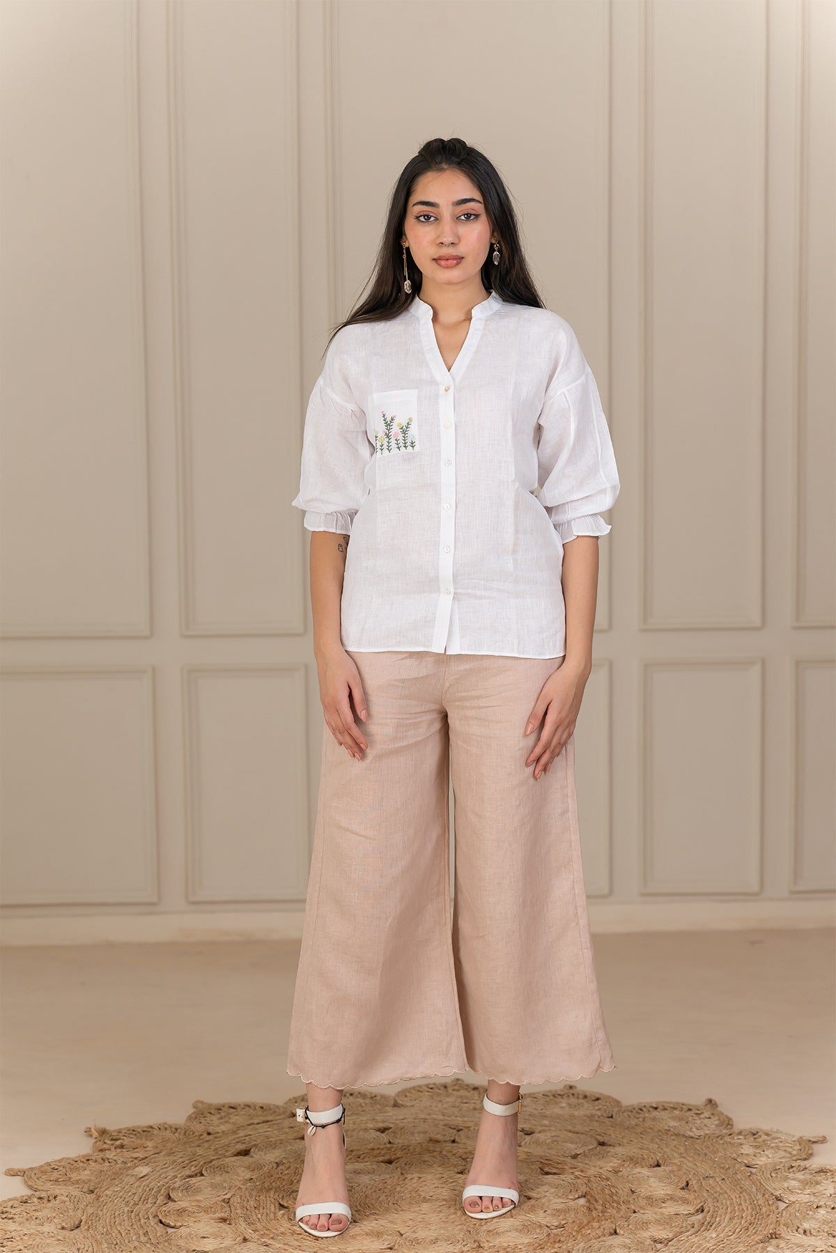 EMMA LINEN SHIRT - White