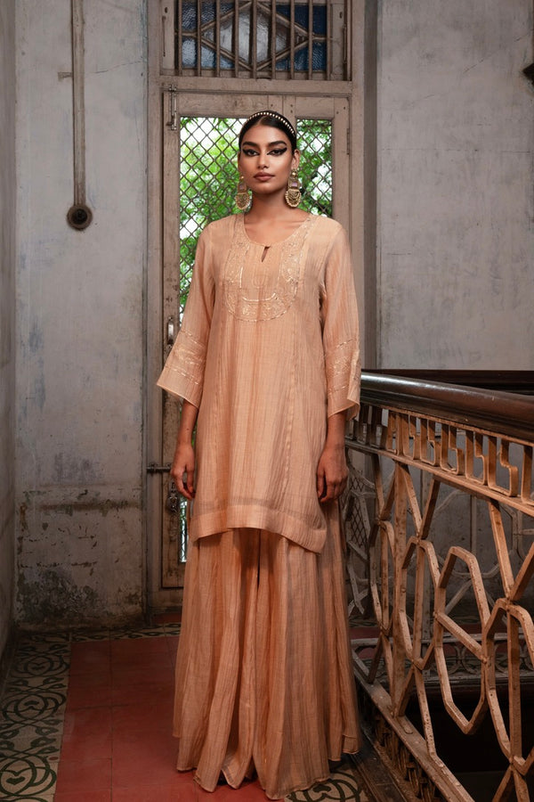 Moti Mala Sharara Kurta set - swarn "beige"