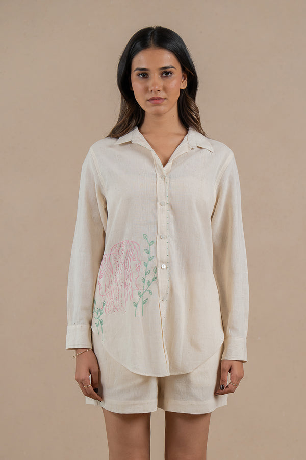 Gemini Kala Cotton Shirt - Off white