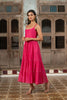 Gudhal Chanderi Silk Multi-Tier Dress  - Pink