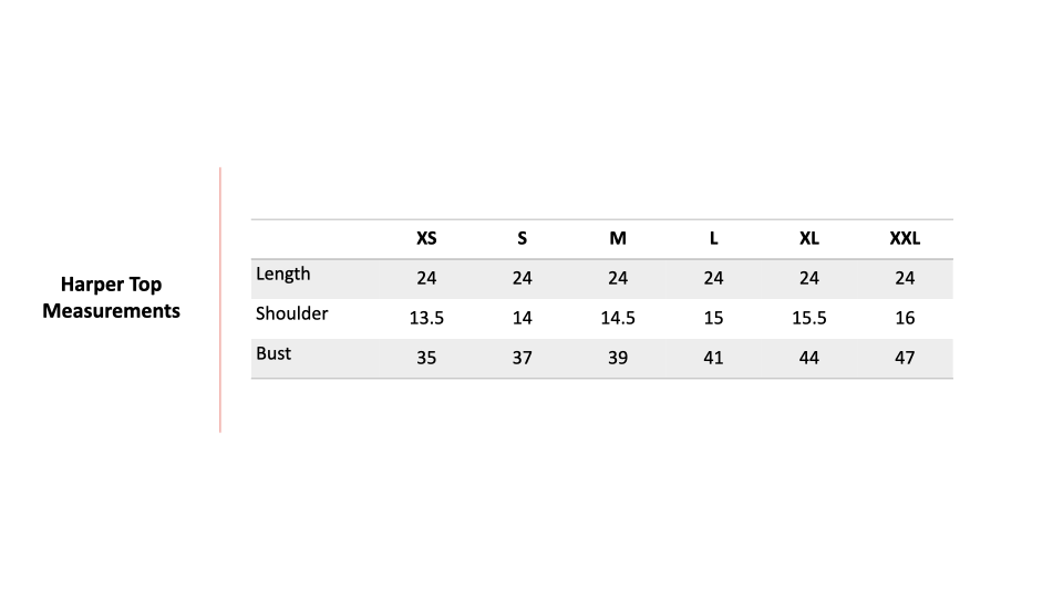 Size Chart 1