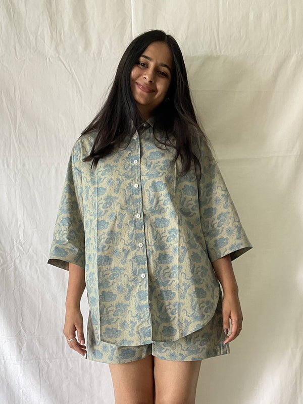 Half Sleeve Shirt- Blue