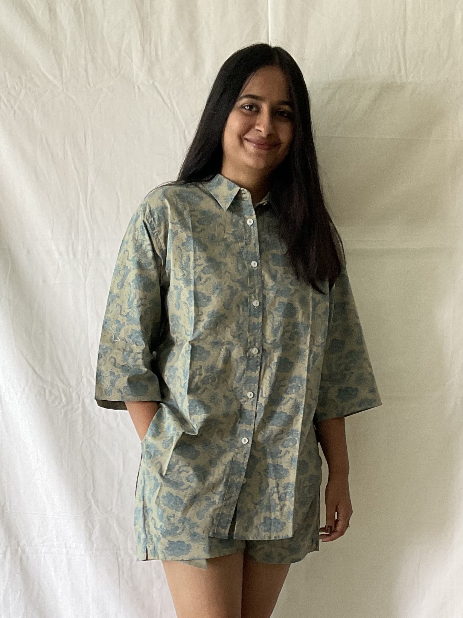 Half Sleeve Shirt- Blue