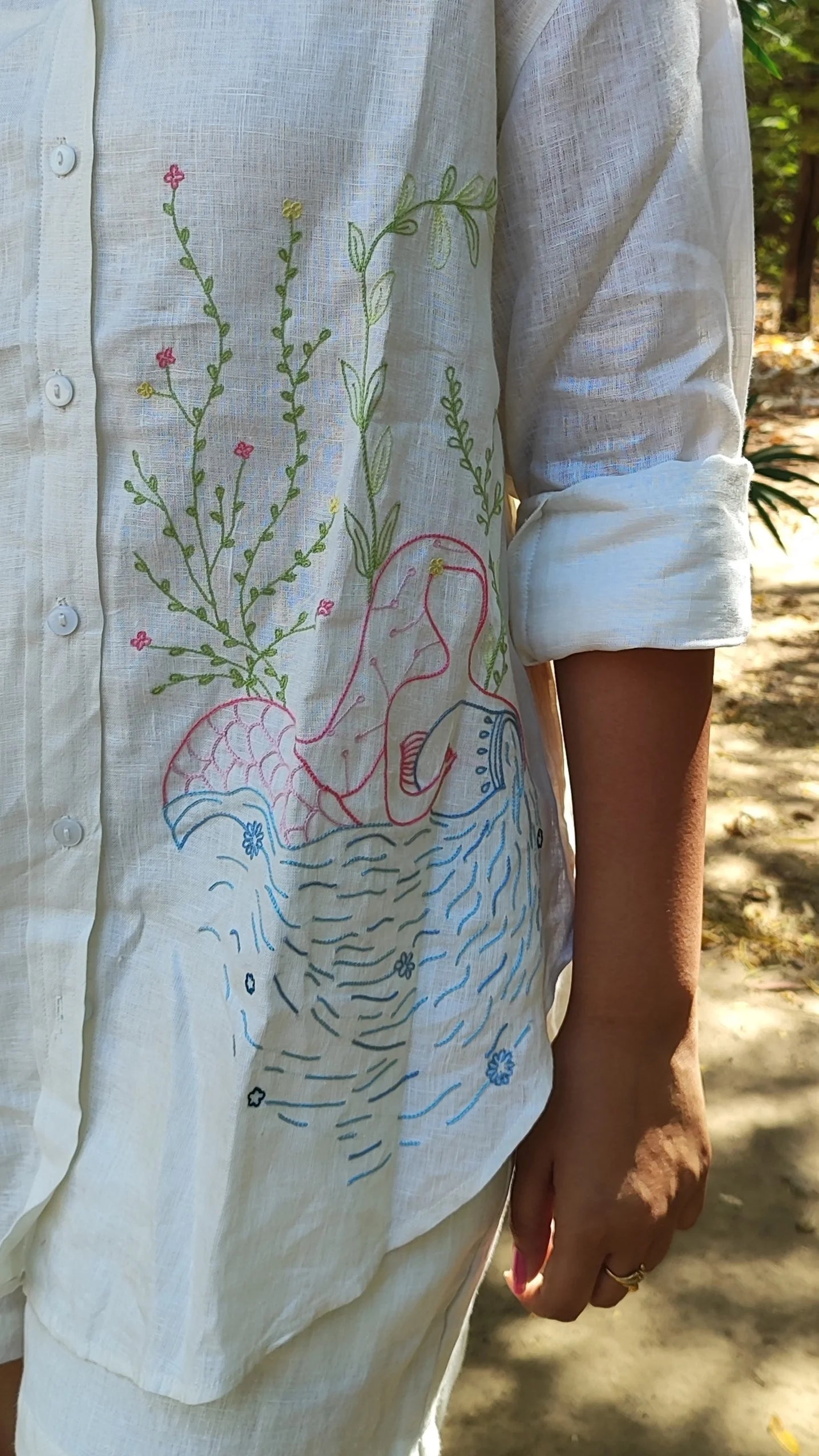 Aquarius Linen Shirt – Off white