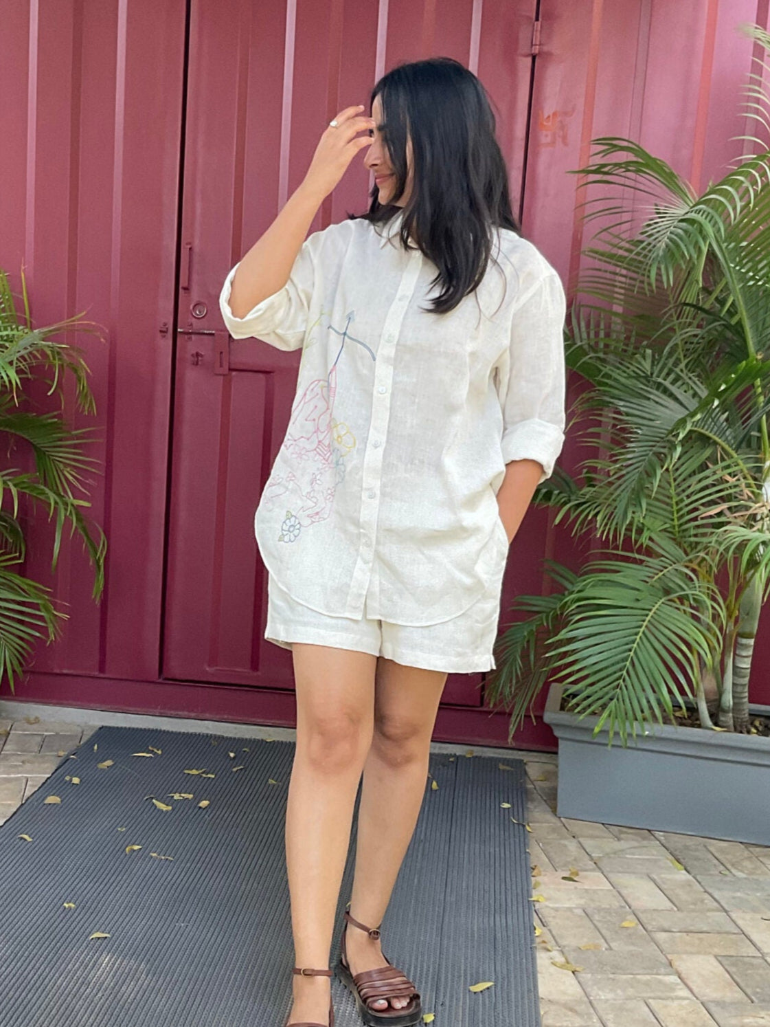 Sagittarius Linen Shirt - Off white