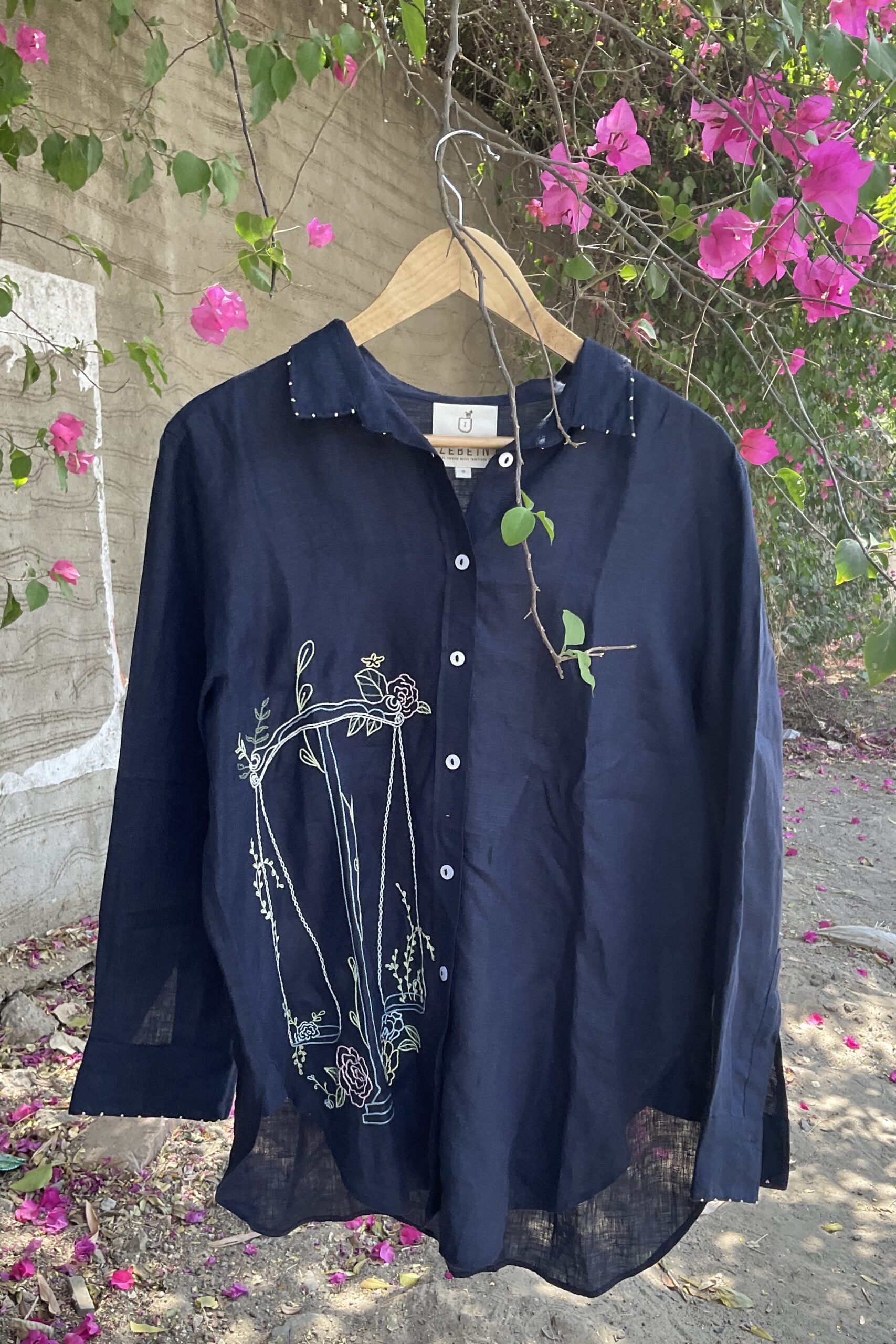 Libra Linen Shirt - Navy Blue
