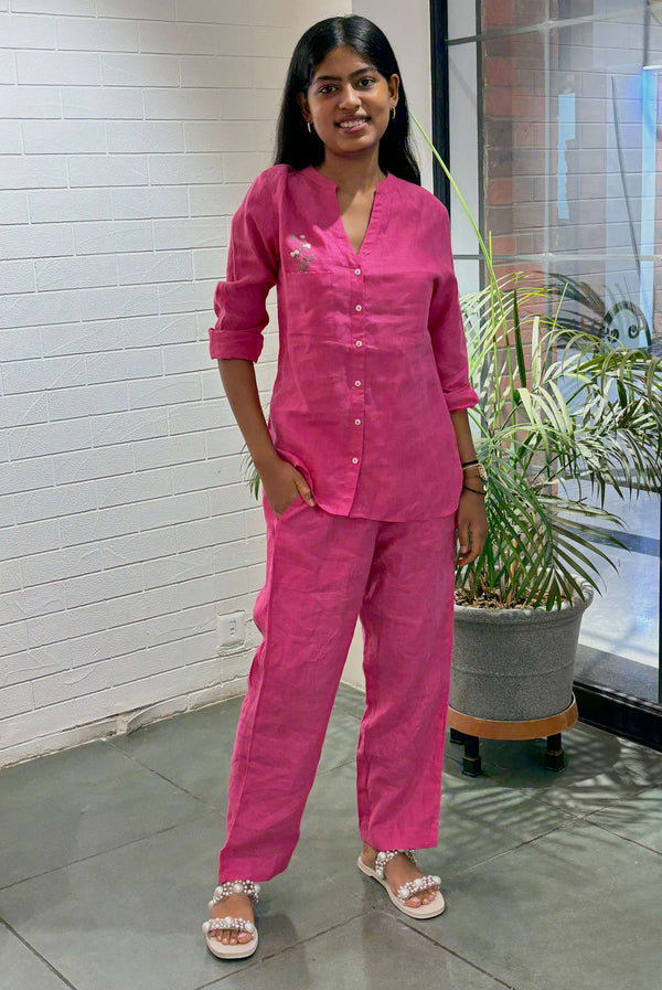 Linen Pamela Shirt - Pink