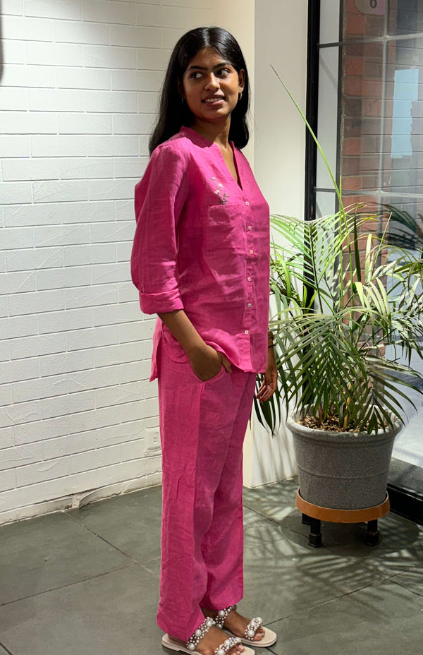 Linen Pamela Shirt - Pink