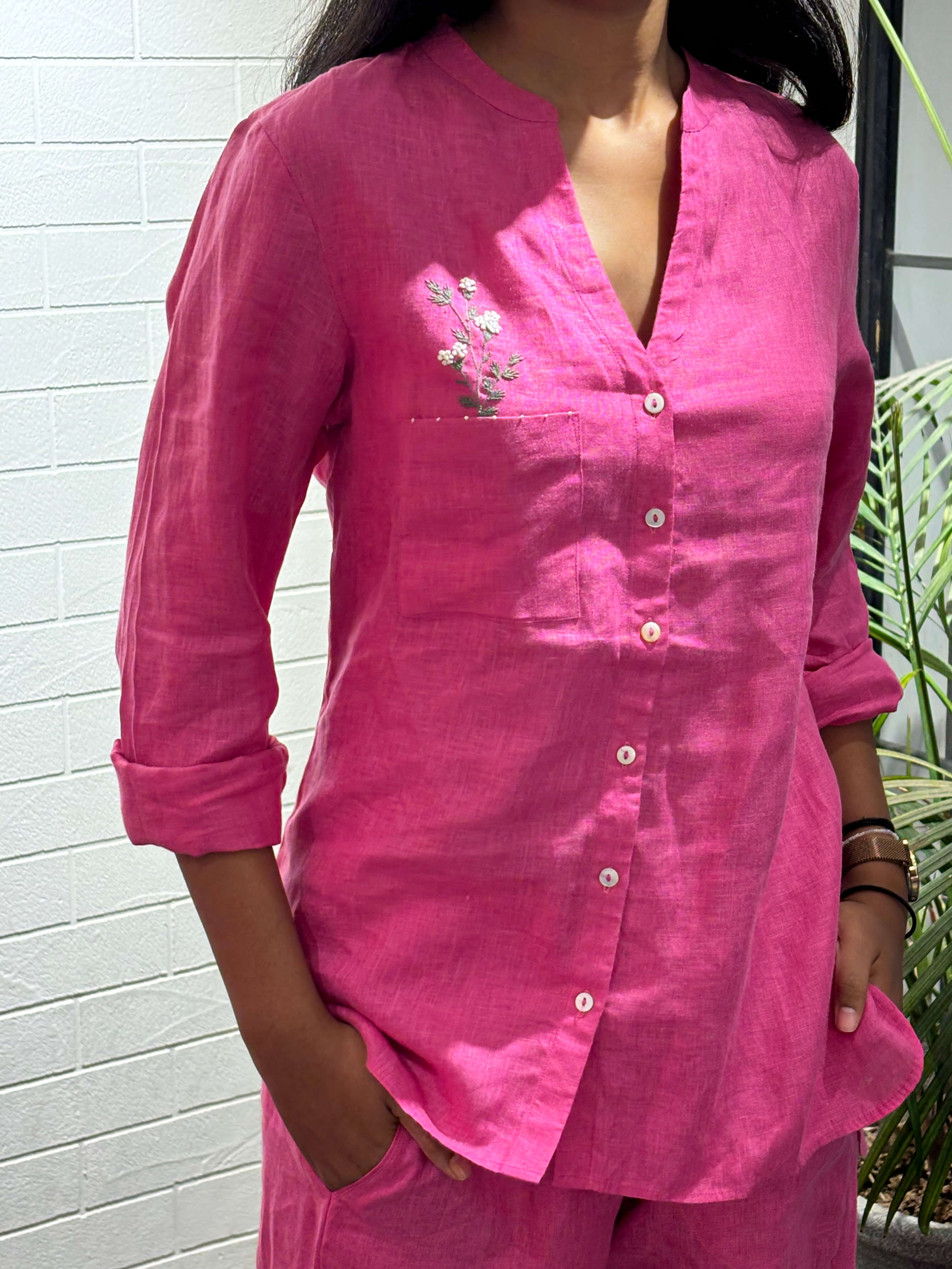 Linen Pamela Shirt - Pink