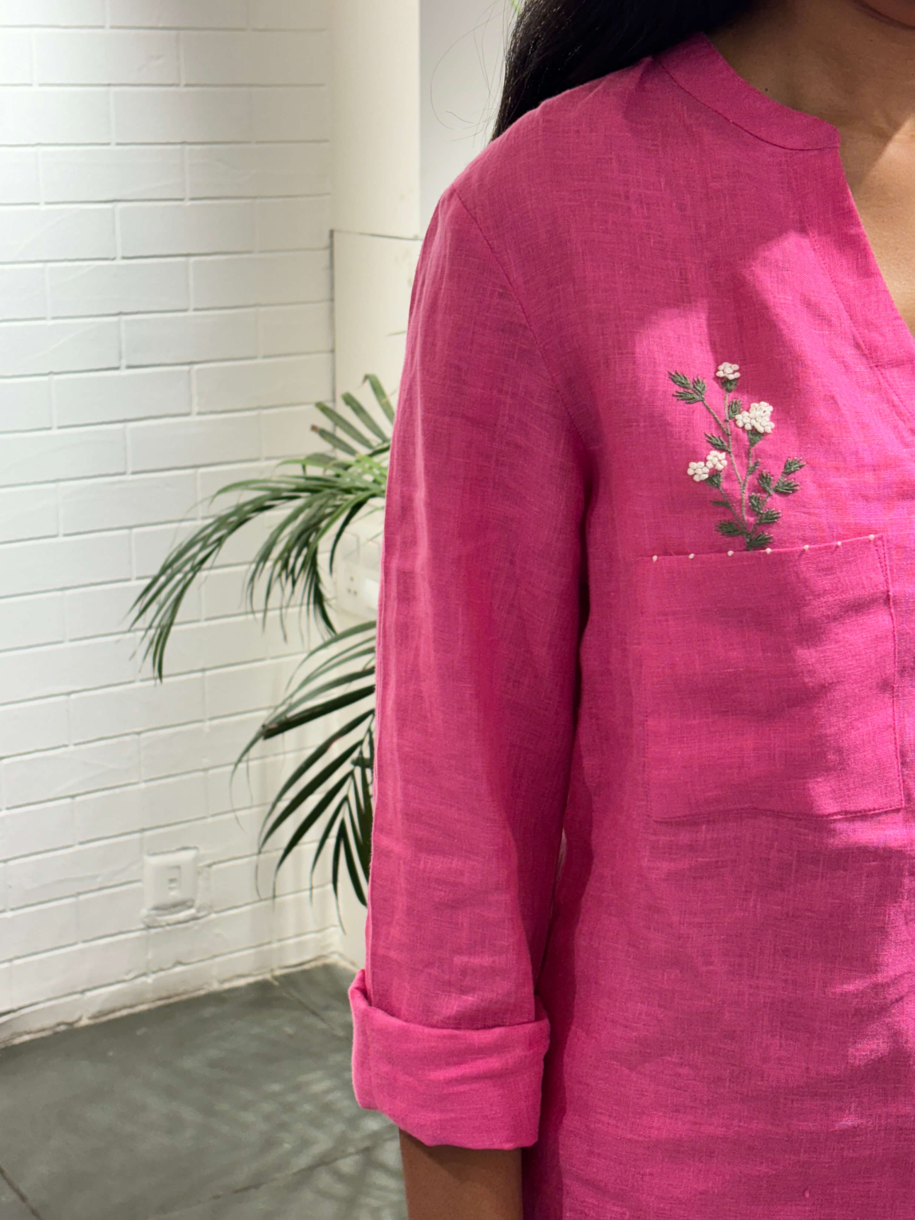 Linen Pamela Shirt - Pink