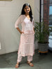 Linen V Neck Kurta - Powder Pink