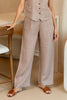 Ivan Linen Zipper Pants- Mud