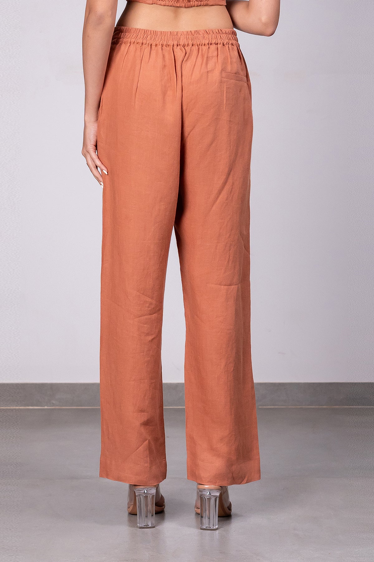 Ivan Linen Zipper Pants – Sand Brown