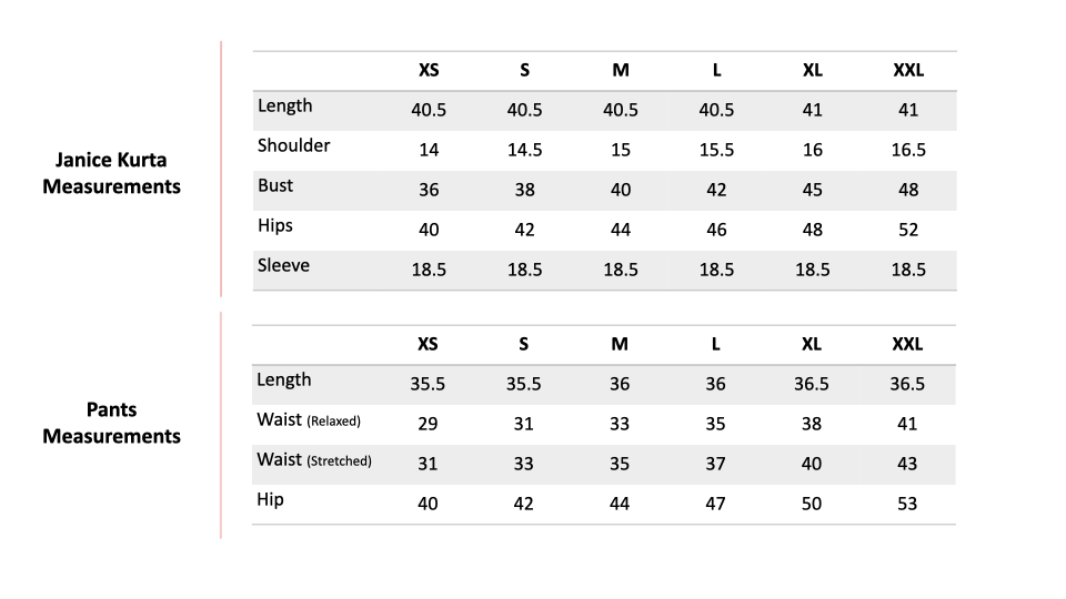 Size Chart 1