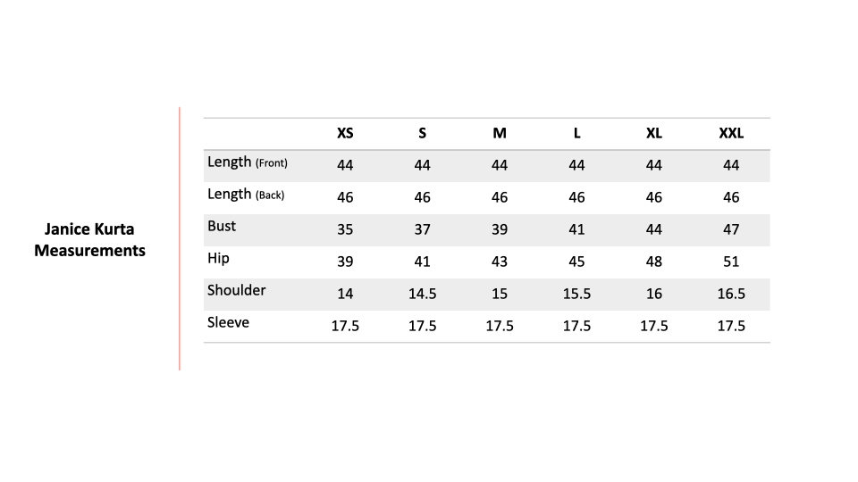 Size Chart 1