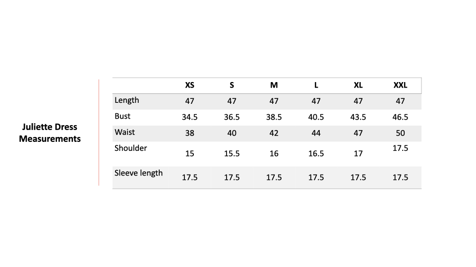 Size Chart 1