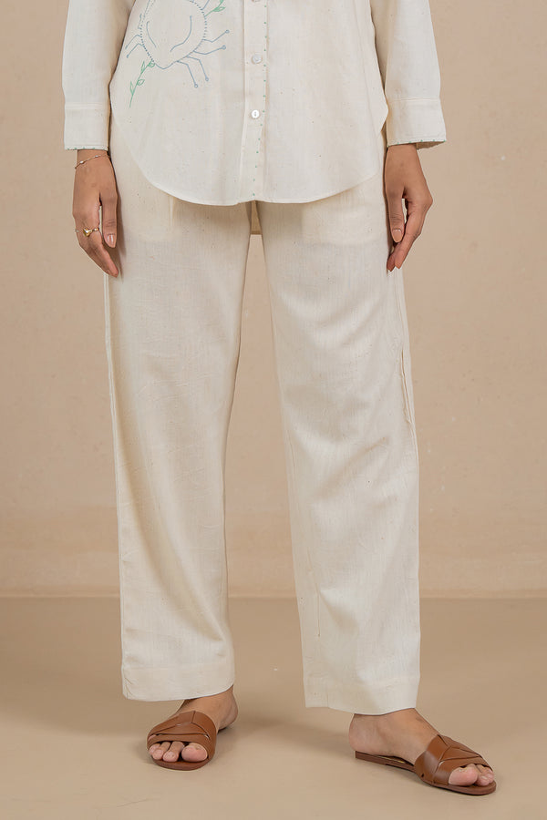 Kala Cotton Zipper Pants - Off-white