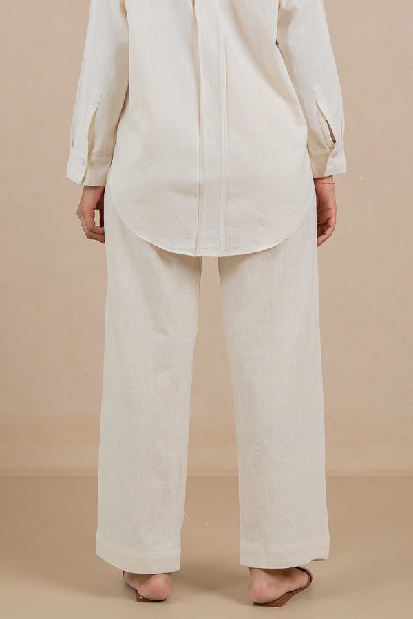 Kala Cotton Zipper Pants - Off-white