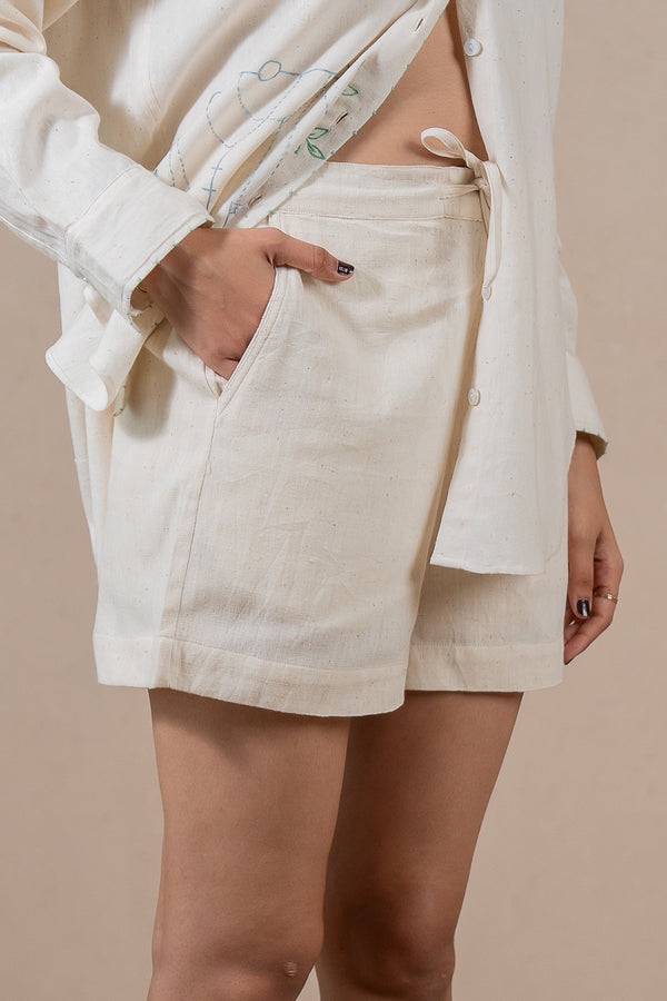 Kala Cotton Shorts - Off-white