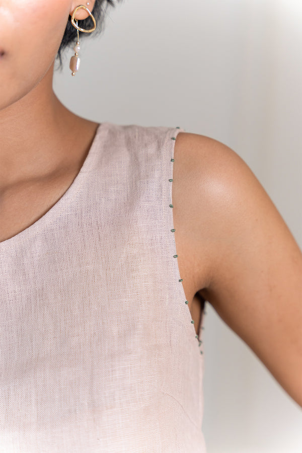 KYLIE LINEN TOP - Beige