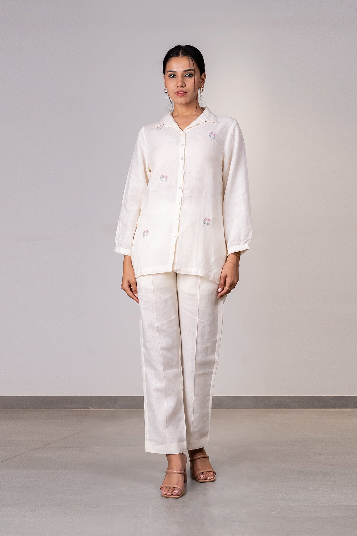 Kahlo Linen Shirt - Off white
