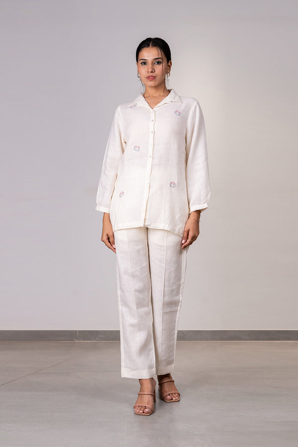 Kahlo Linen Shirt - Off white
