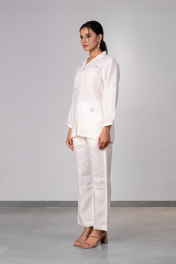 Kahlo Linen Shirt - Off white