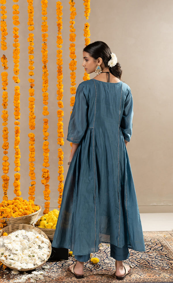Kajri-Side-Kali-Kurta-With-Pants-Aegean-Blue-