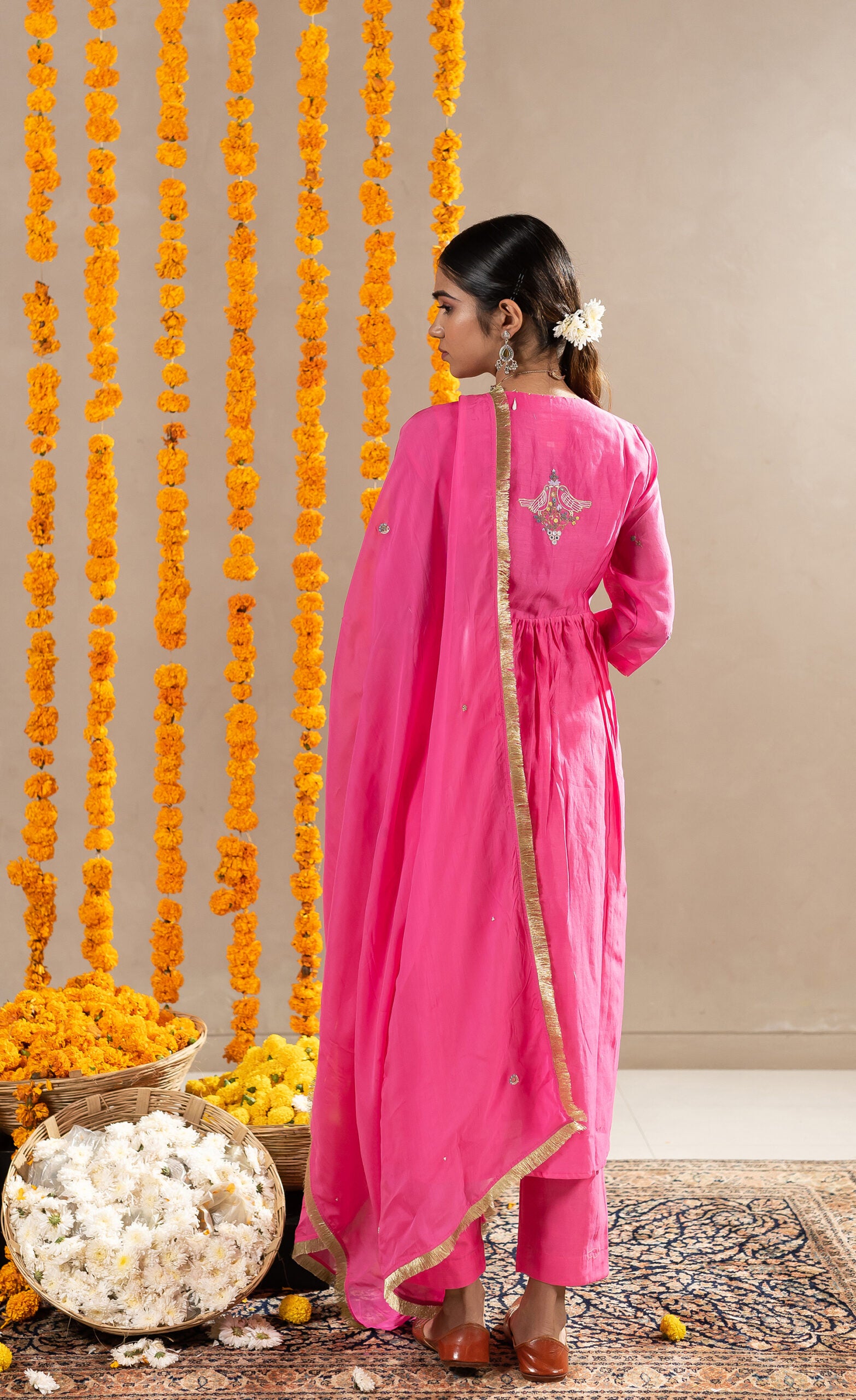 Kaner-Chanderi-Kurta-With-Pants-Pink-