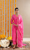 Kaner Chanderi Kurta With Pants - Pink