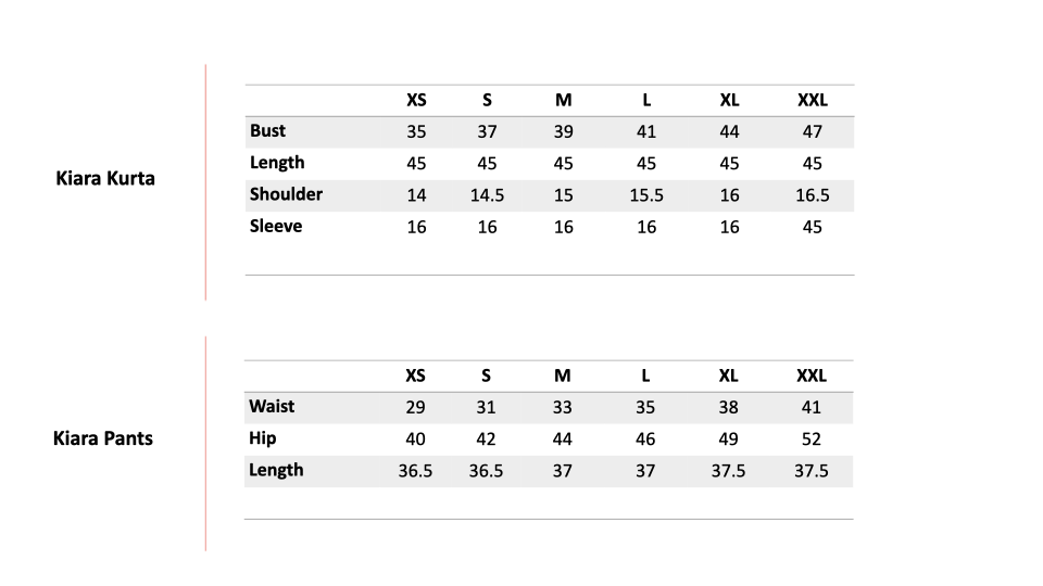 Size Chart 1
