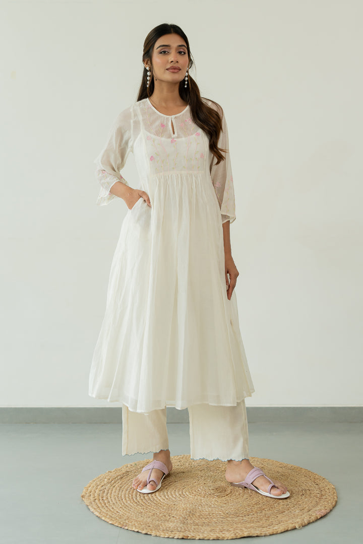 Kumud-Chanderi-Kali-Kurta-and-Pant-Set-Ivory-White-