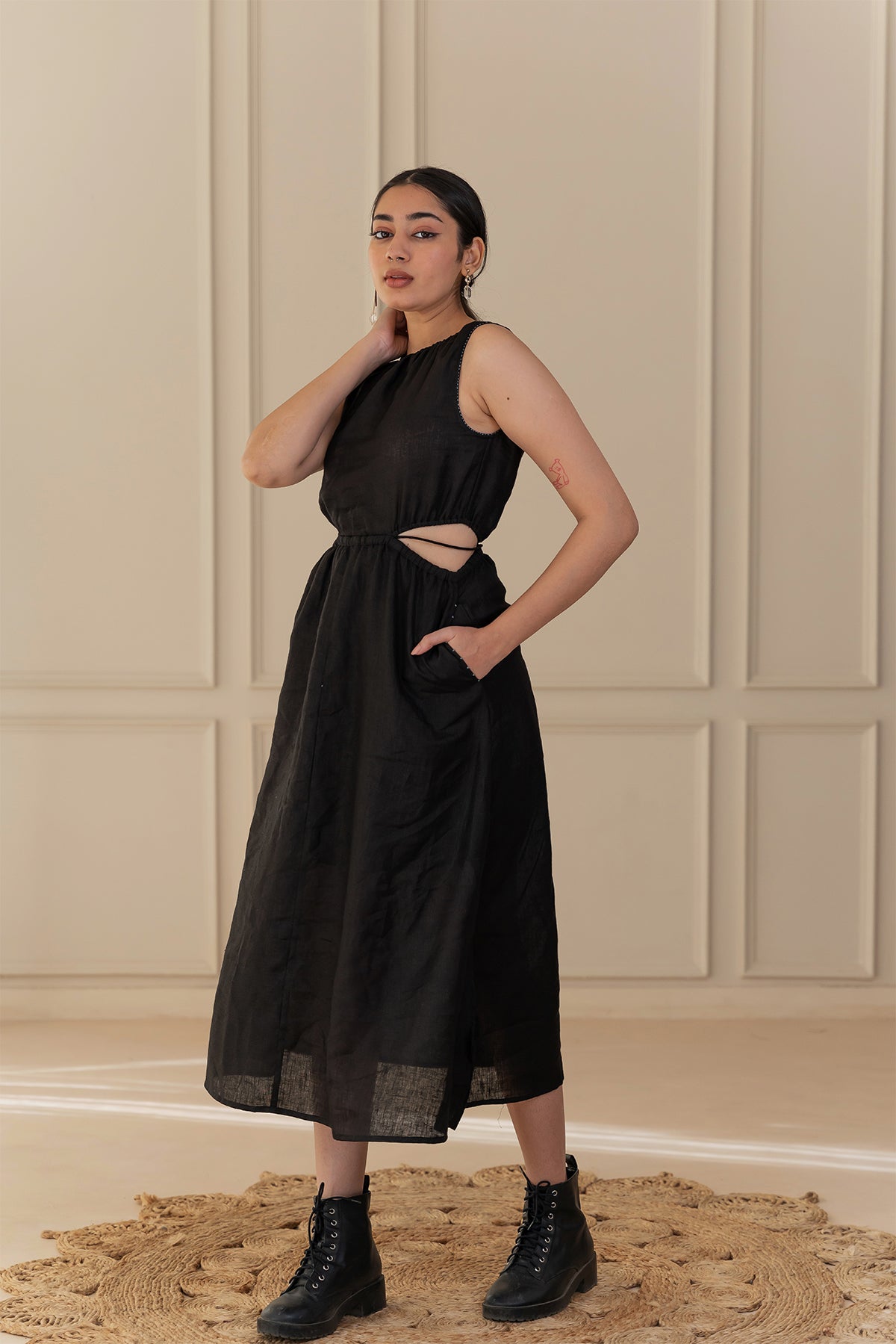 Laurel Linen Dress - Black