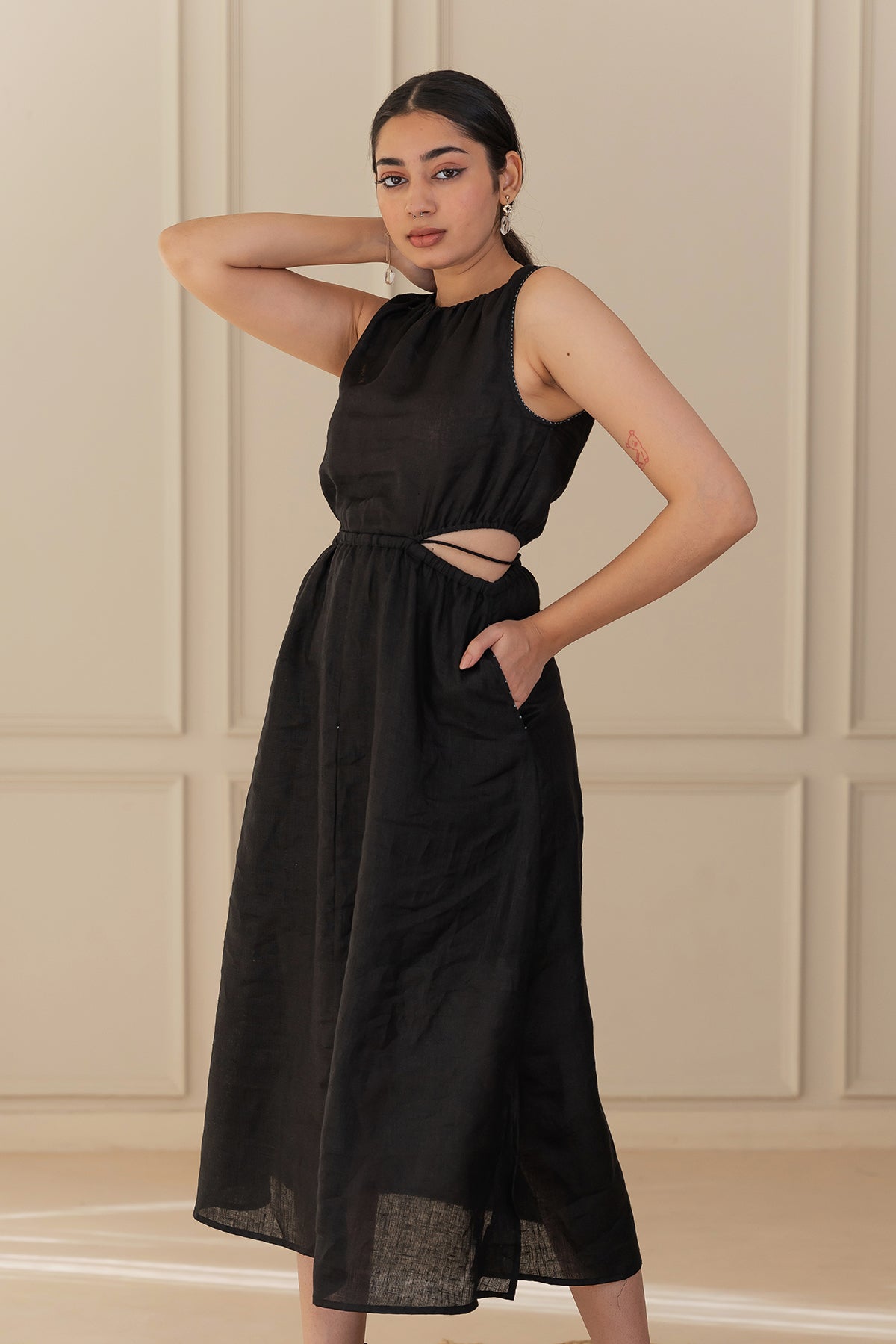 Laurel Linen Dress - Black