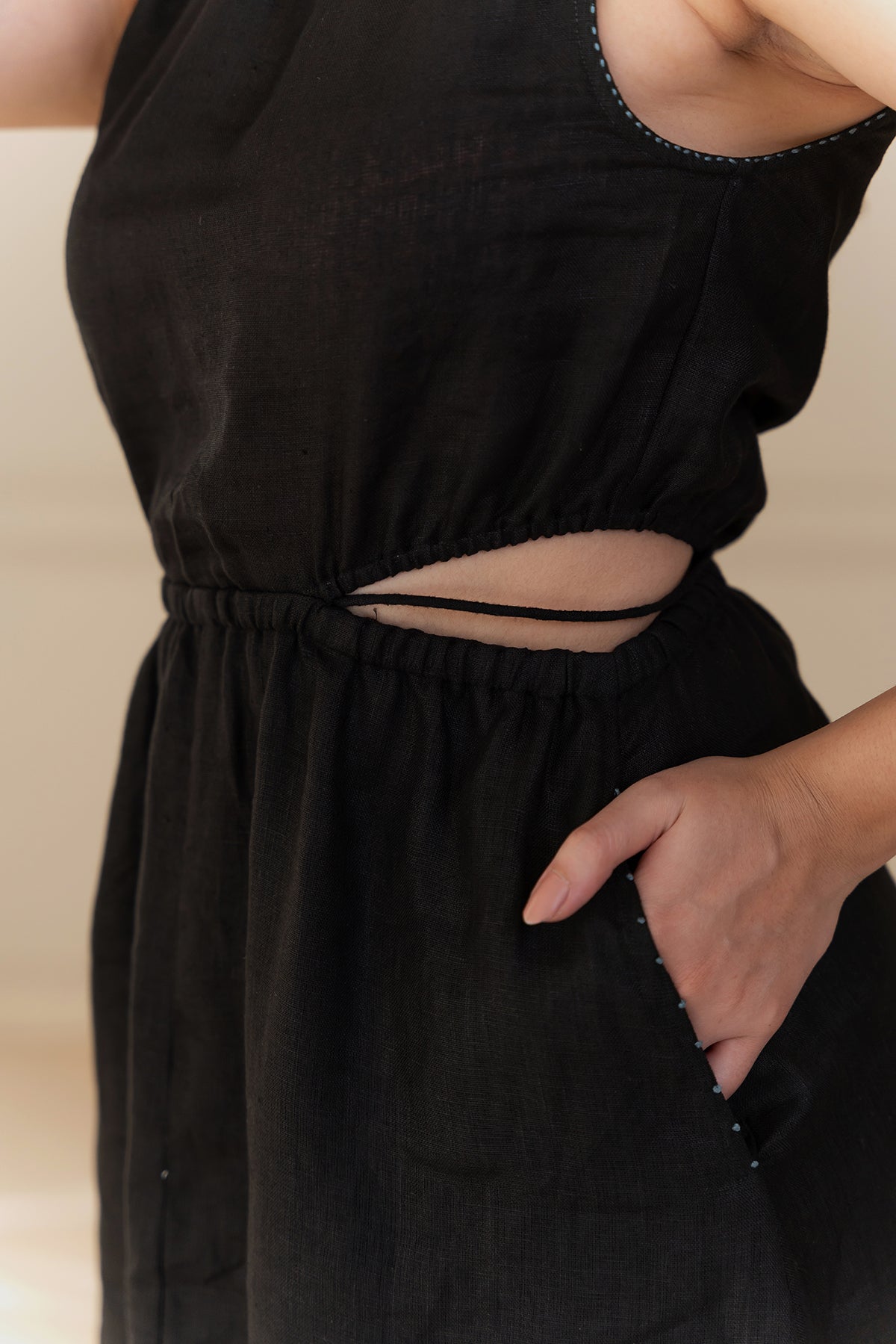 Laurel Linen Dress - Black