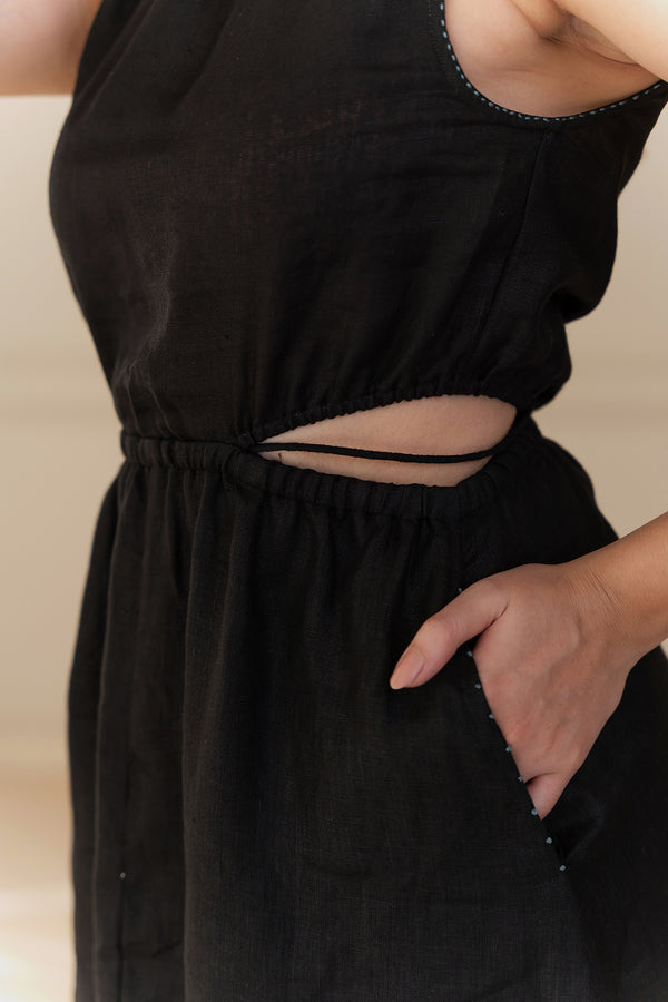 Laurel Linen Dress - Black