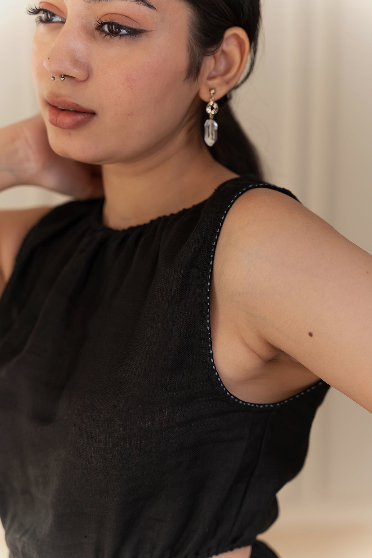 Laurel Linen Dress - Black