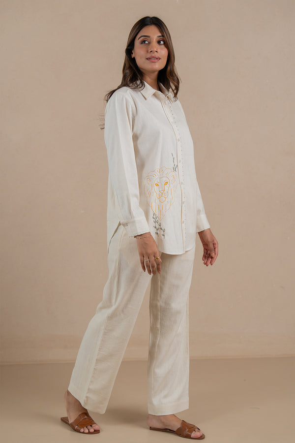 Leo Kala Cotton Shirt - Off white