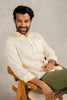 Linen Men Classic Collar Shirt- Off - White