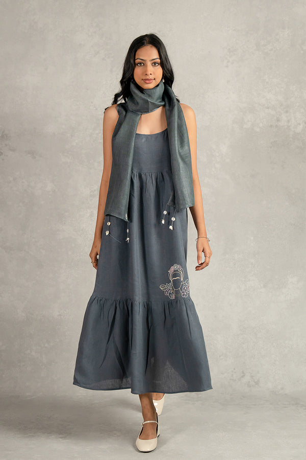 Linen Stole – Charcoal Grey