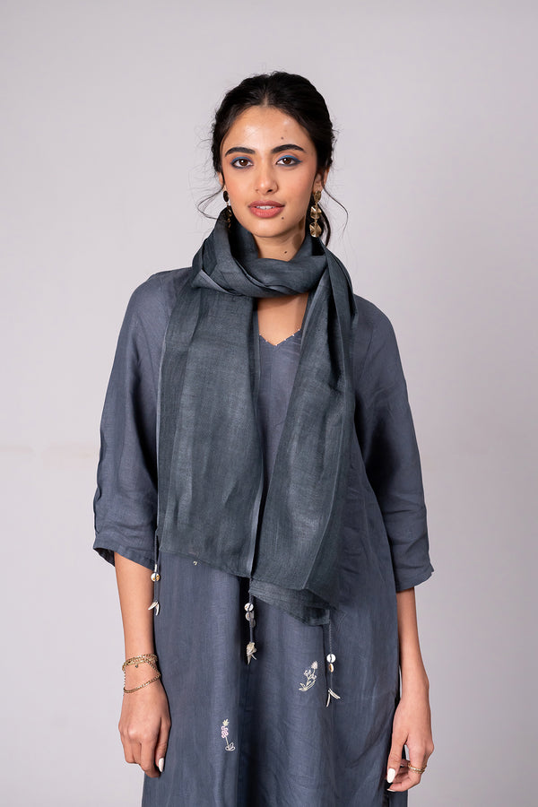 Linen Stole – Charcoal Grey