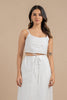 Linen Strap Crop Top- Marble White