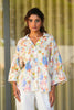 Linen Printed Backloop Shirt - Offwhite