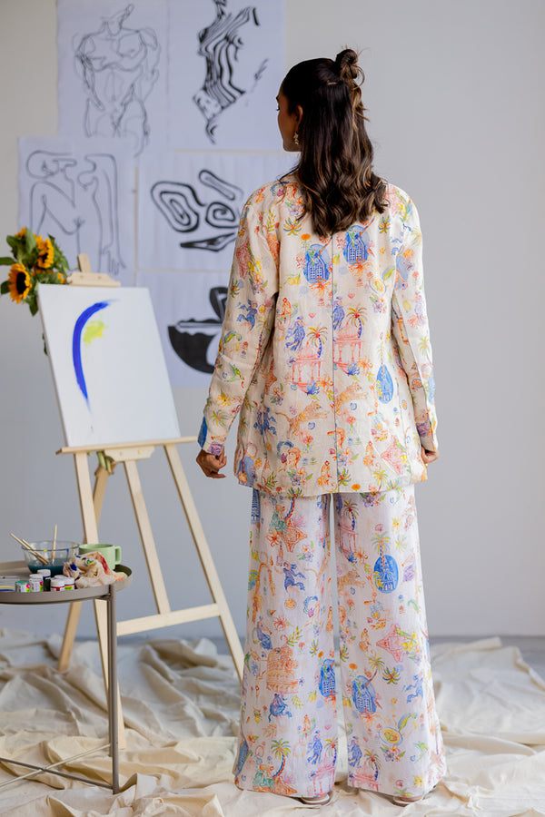 Shop Zebein’s Women’s 100% Pure Linen Printed Zipper Pants in Off White, crafted from breathable sustainable linen with a relaxed tailored silhouette and elegant printed detailing. Designed for effortless everyday comfort, vacations, and elevated summer styling, this timeless wardrobe essential blends conscious craftsmanship with lightweight comfort and modern minimal fashion.